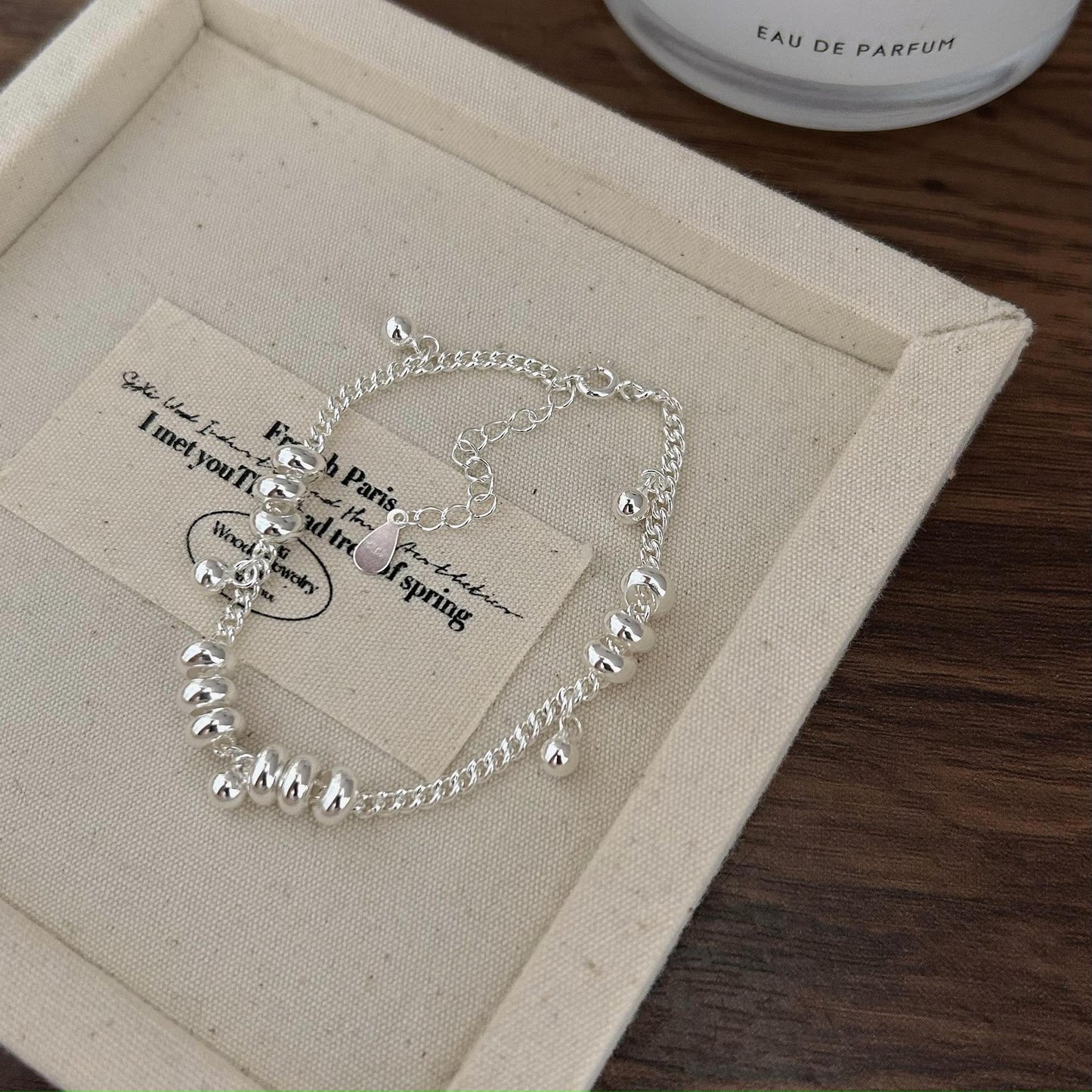 Minimalist Geometric Silver Bracelet with Rounded Links in 925 Sterling Silver