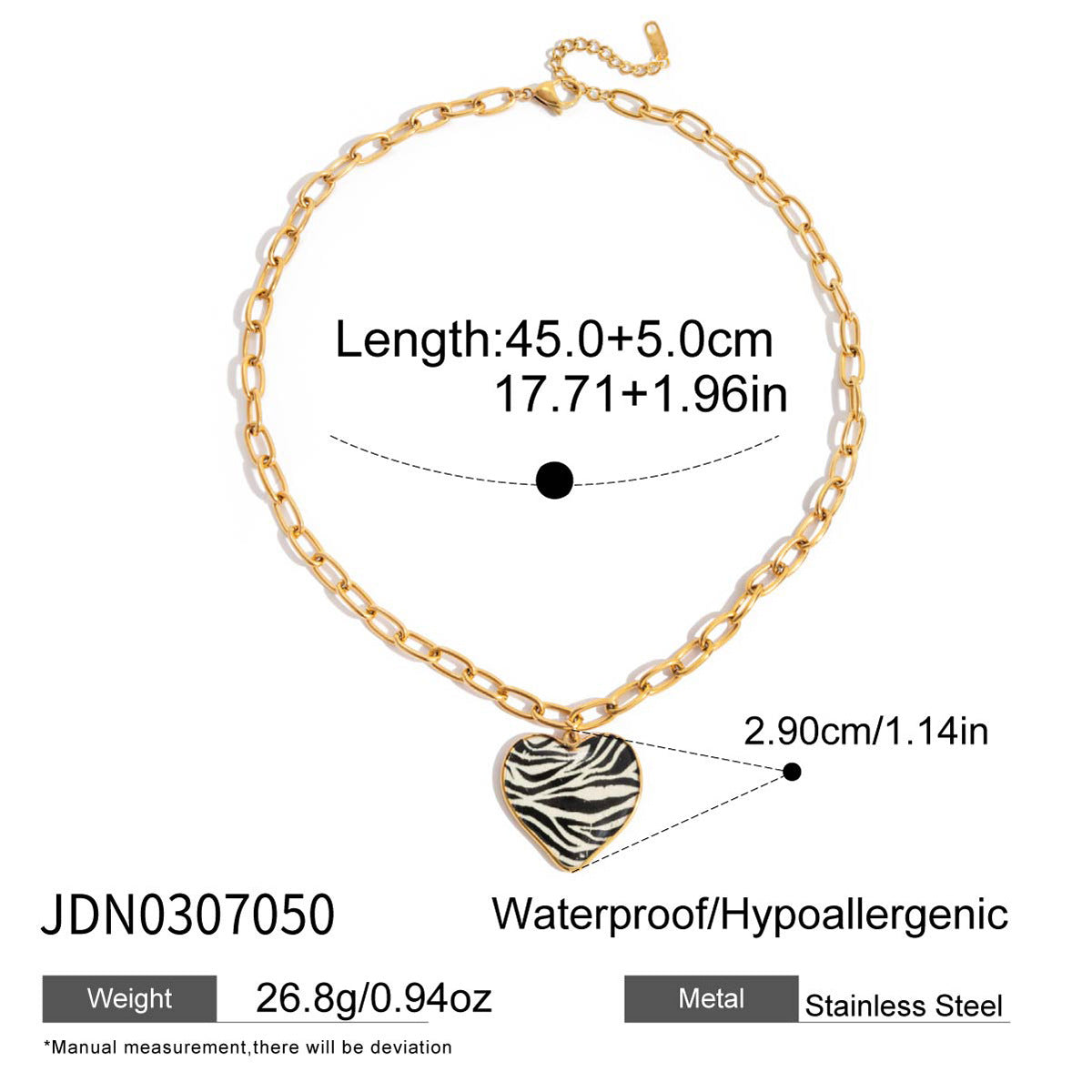 Collana con Ciondolo a Cuore Minimalista in Acciaio al Titanio Placcato per Donna, Catena Leggera da Abbinare a Strati