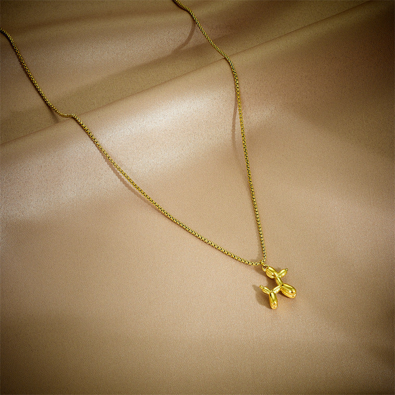 Minimalist Gold Plated Stainless Steel Layered Necklace with Heart Floral and Geometric Pendants