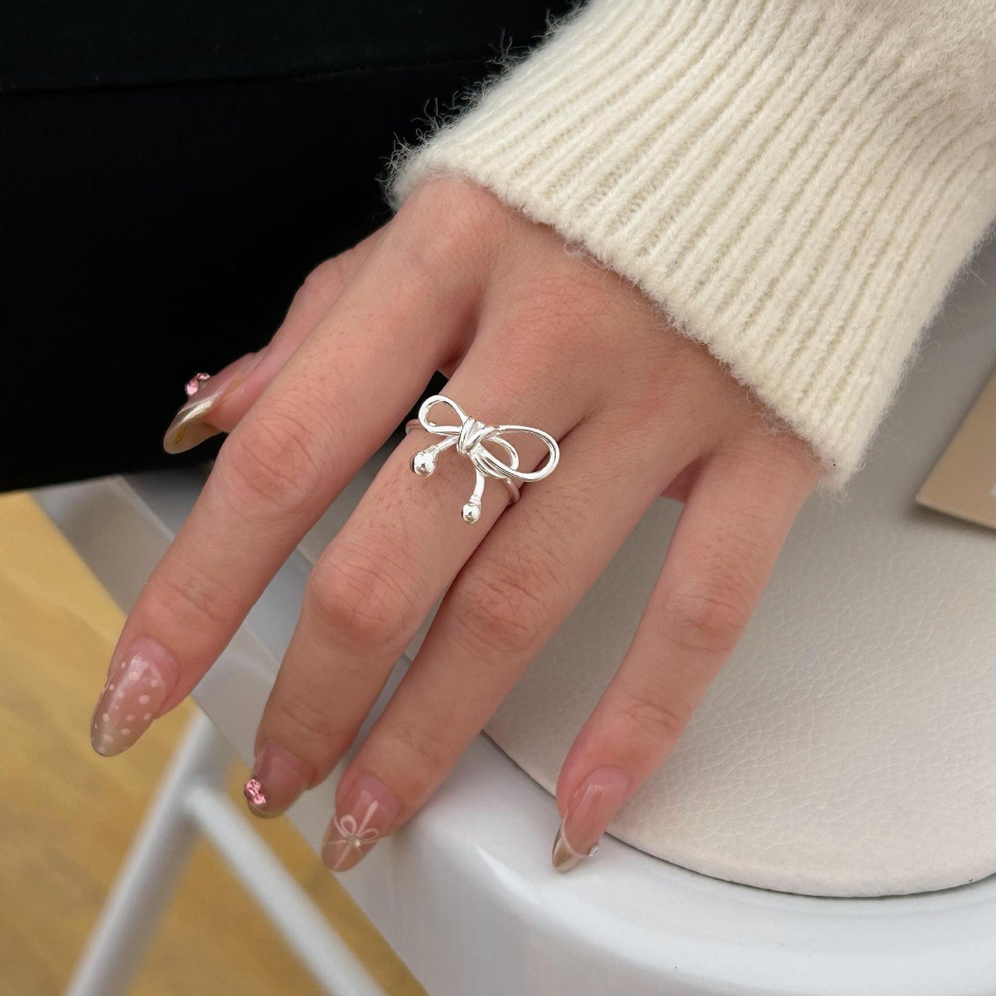 Anello Minimalista in Argento Sterling 925 a Fiocco per Donna