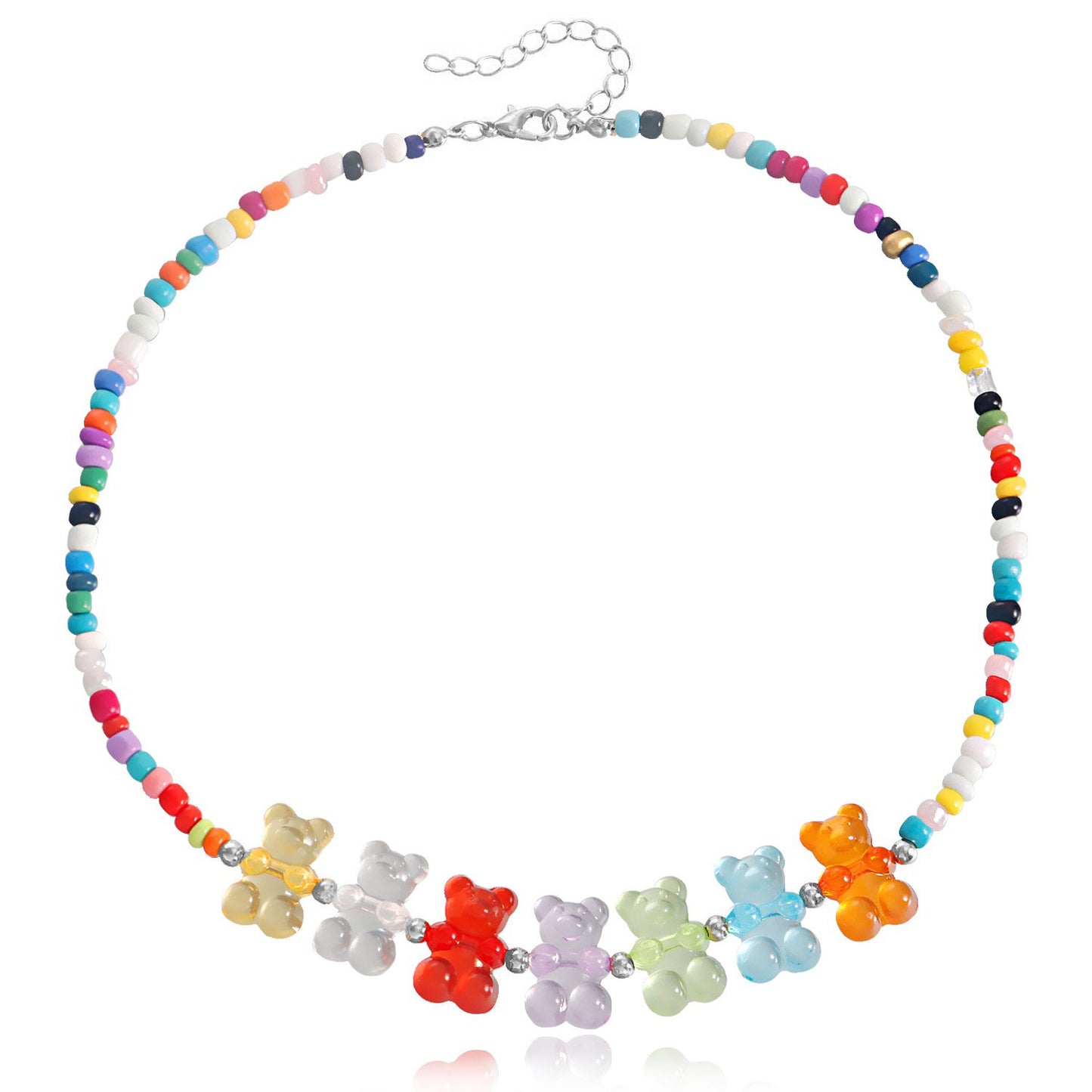 Bohemian Bear Pendant Necklace Set with Alloy Chain and Plated Finish for Women