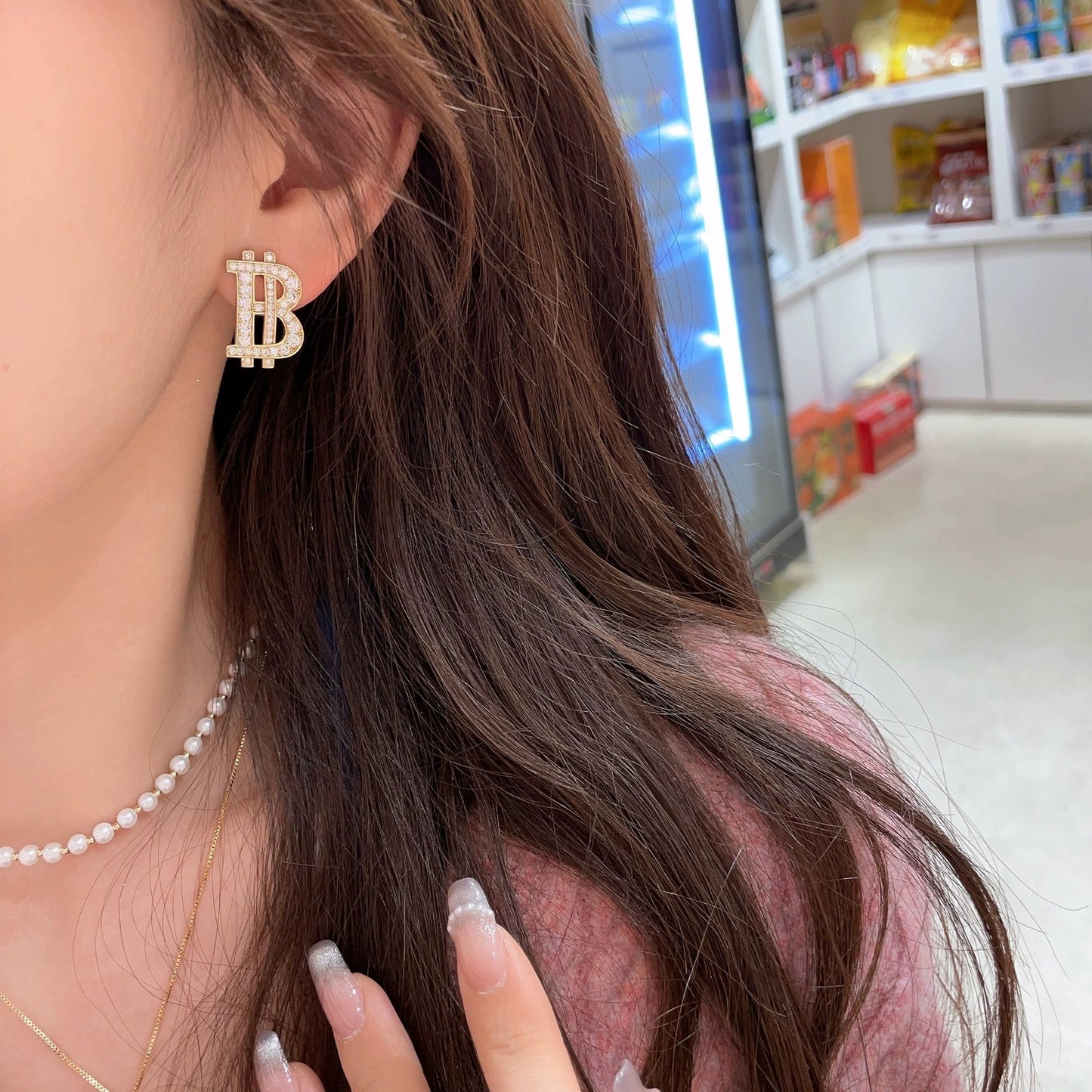 Minimalist Geometric Letter Stud Earrings in Copper with 18K Gold Plating Hypoallergenic Luxury Fashion Ear Jewelry for Women