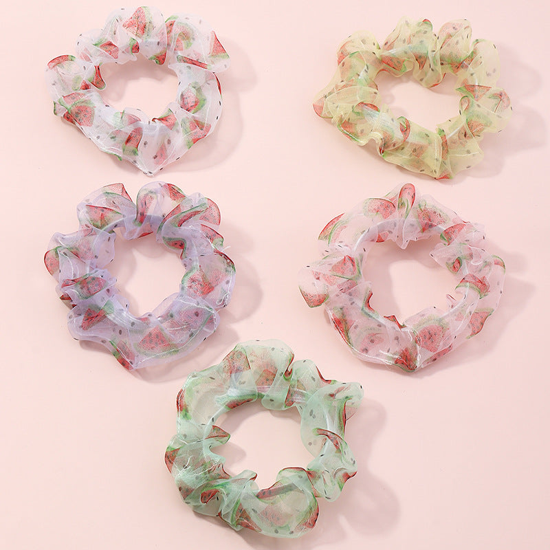 Coletero de tul con estampado de sandía dulce y fresca, con lazo estilo francés chic para niñas y niños