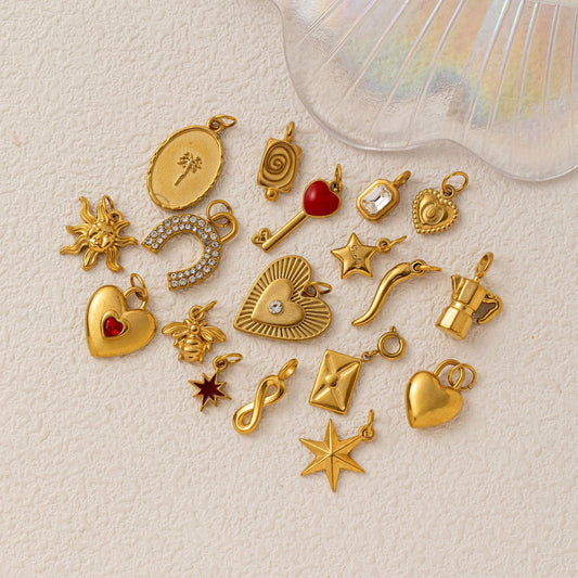 Vintage Gold Plated Stainless Steel Star Charm Bar for Corn Chain Necklace Unisex DIY Jewelry Accessories