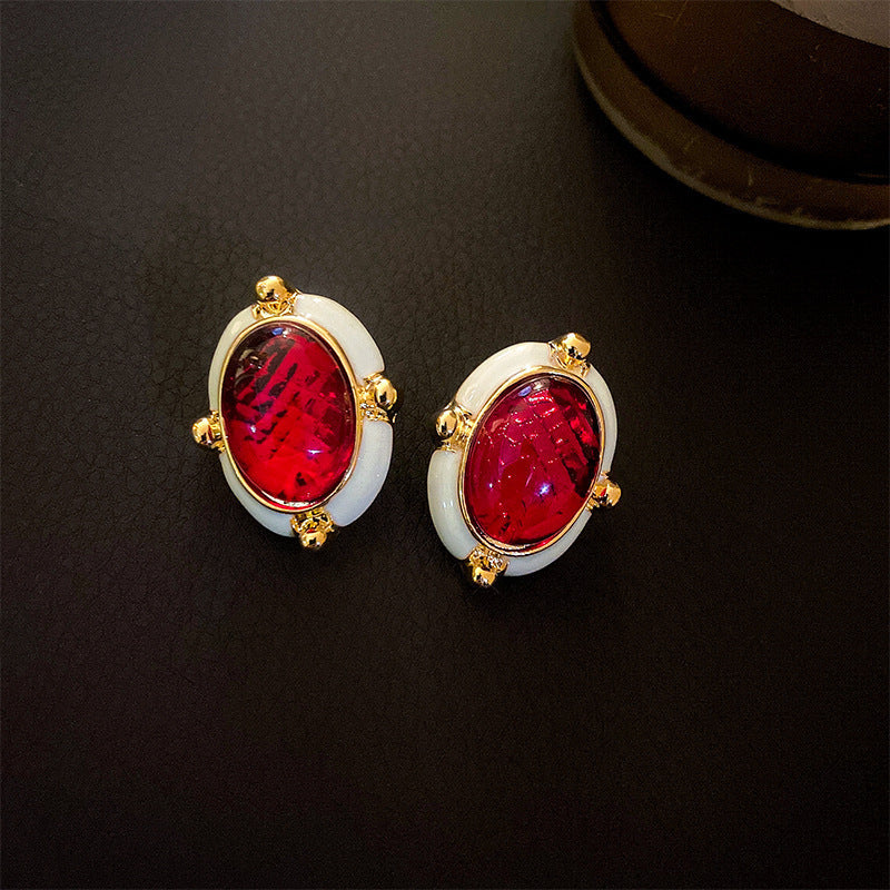 Vintage Geometric Alloy Earrings with Gold-Plated Finish and Stainless Steel Posts for Women