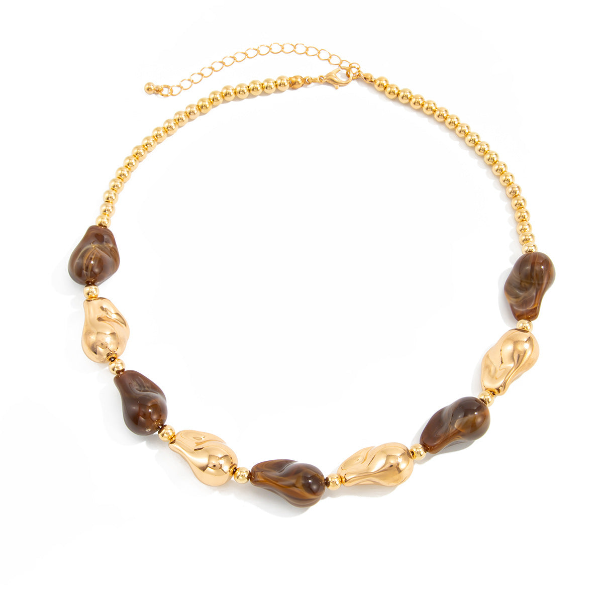 Sweet Vintage Geometric Oval Resin Necklace for Women