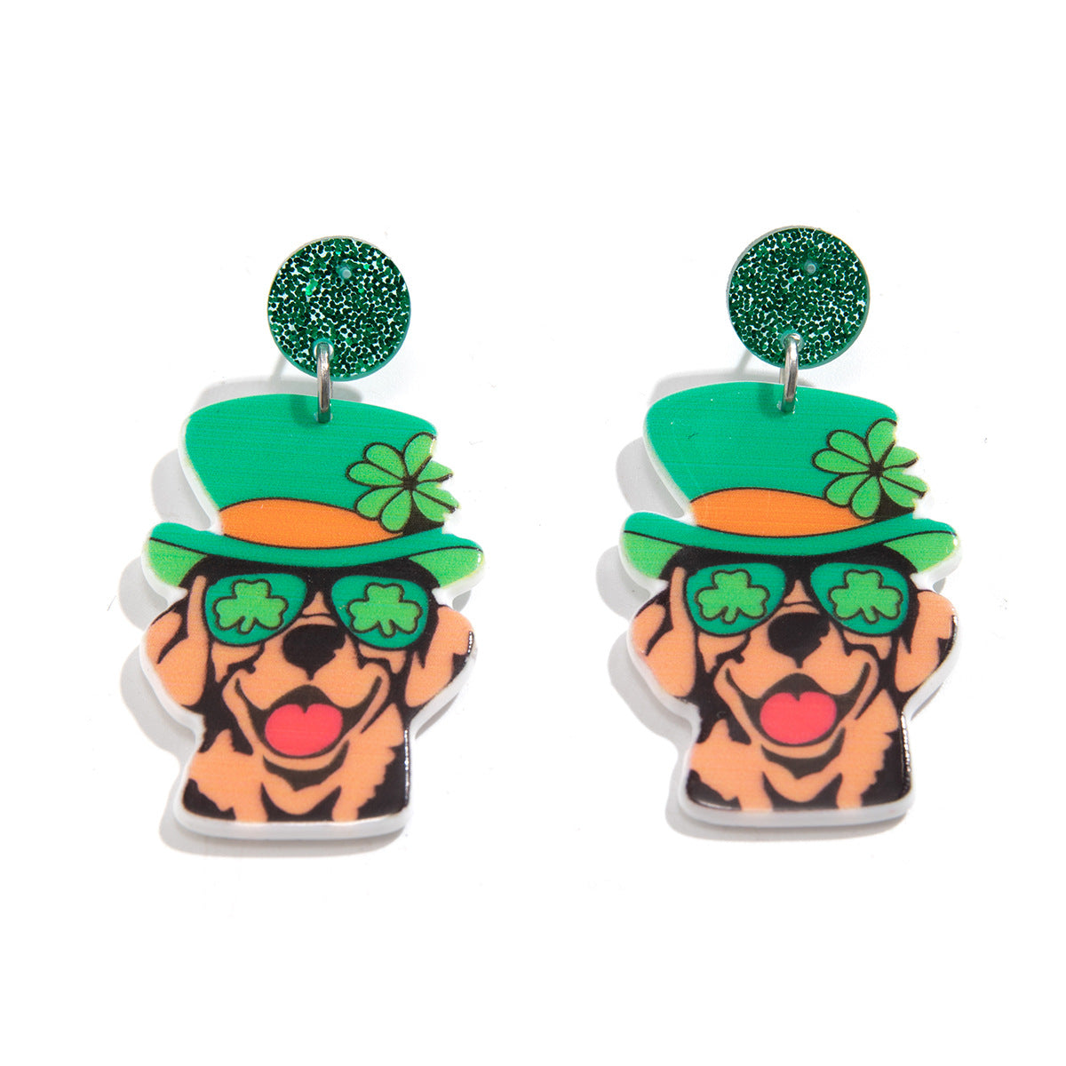 Street Style Geometric Acrylic Cat Ear Earrings with Tassel Accents for Women