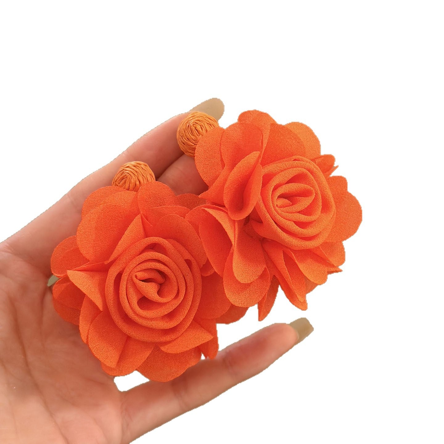 Orecchini a perno eleganti floreali in rame placcato con perni in acciaio inossidabile da donna, stile dolce e minimalista per vacanze al mare, gioielli per orecchie leggeri di lusso