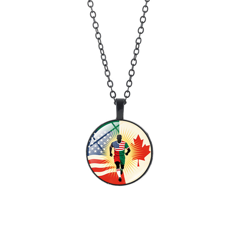 Sporty Geometric Crystal Pendant Alloy Plated Necklace Unisex Casual Chain