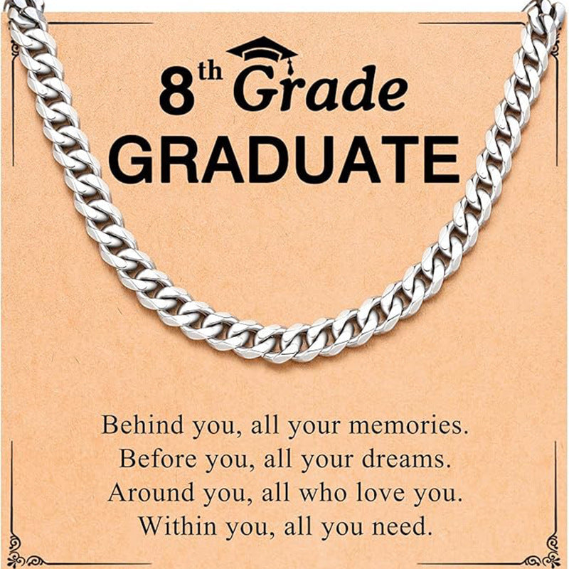Streetwear Geometric Brass Cuban Link Chain Necklace with Cubic Zirconia for Men