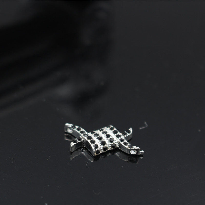 Plated Alloy Rhinestone Charm Bar