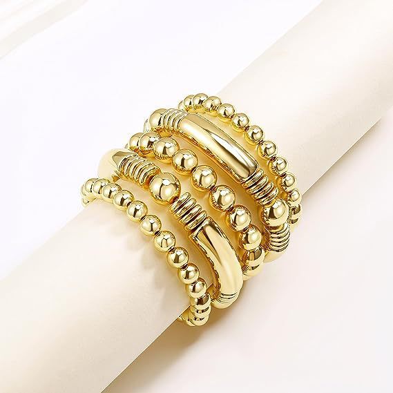 Bohemian Minimalist Gold Plated Round Bead Bracelet Unisex Geometric Ball Chain Bangle
