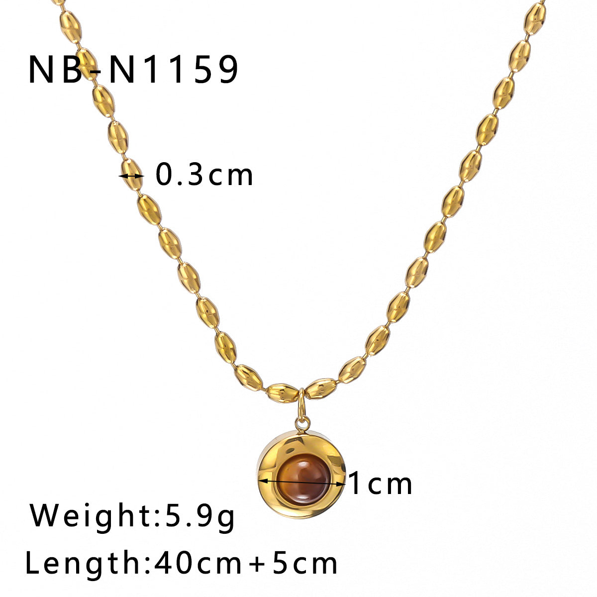 Vintage Stainless Steel Geometric Pendant Necklace for Women with Titanium Steel Inlay and 18K Vacuum Plated Finish