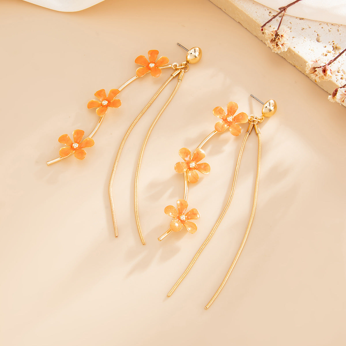 Sweet Floral Plated Iron Earrings for Women