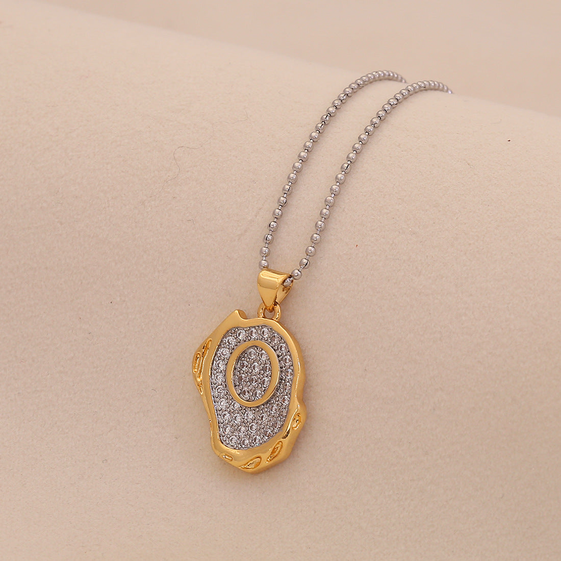 Retro Letter Pendant Necklace for Women in Brass with Minimalist Elegant Locket Style