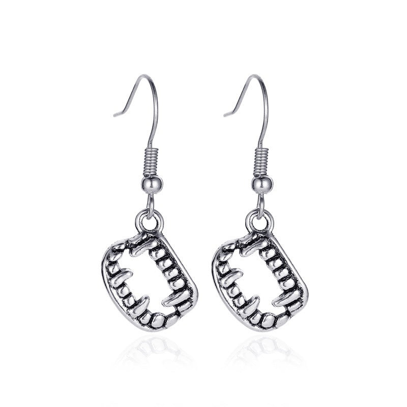 Pendientes de aleación con diseño de calabaza y calavera, estilo punk, chapados en oro, para mujer, temáticos de Halloween