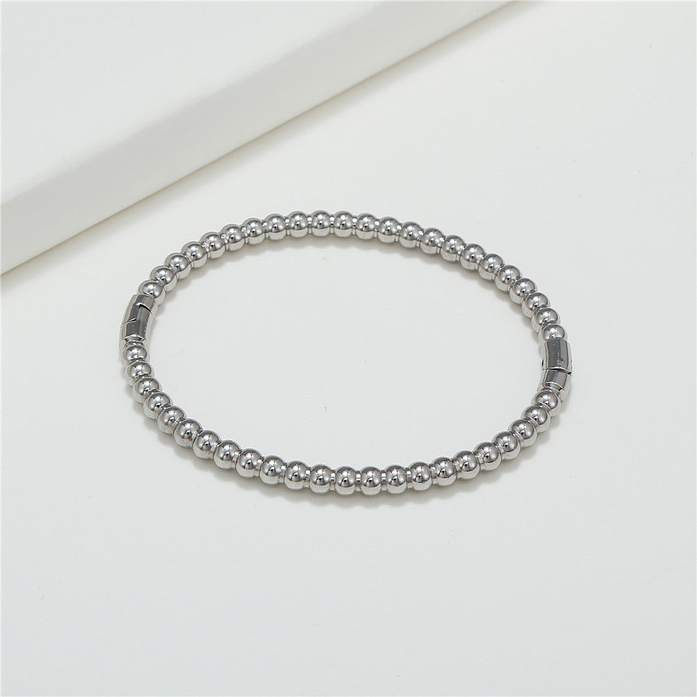 Minimalist Geometric Titanium Steel Bracelet with Gold Inlay for Women and Unisex Fashionable Office Wear