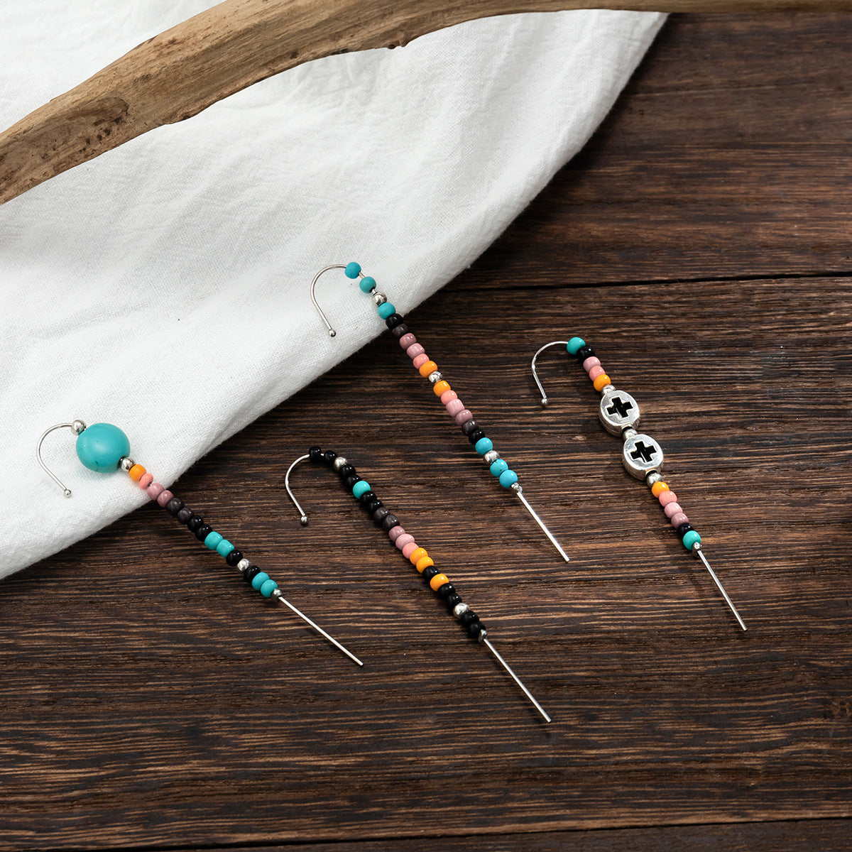 Rainbow Letter Bead Resin Ear Cuff for Women