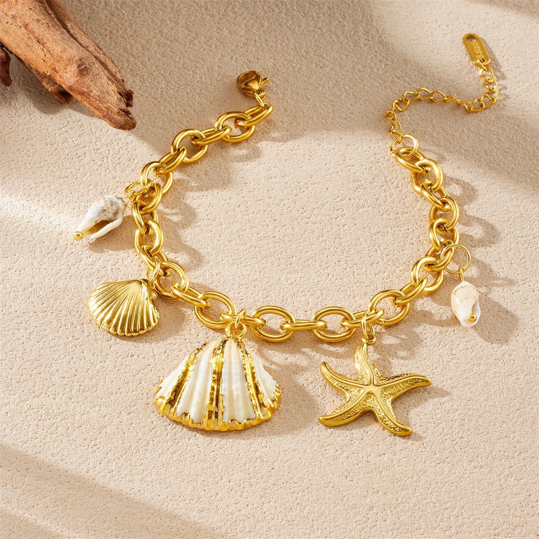 Vacation Gold Plated Star Animal Stainless Steel Bracelet