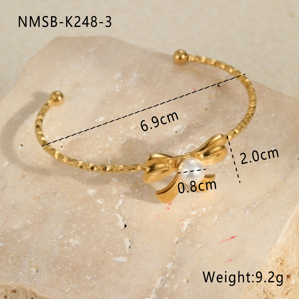 Bracciale Minimalista in Acciaio Inossidabile con Fiocco e Goccia, Placcato Oro 18K, Gioiello da Donna Elegante Stile Ufficio