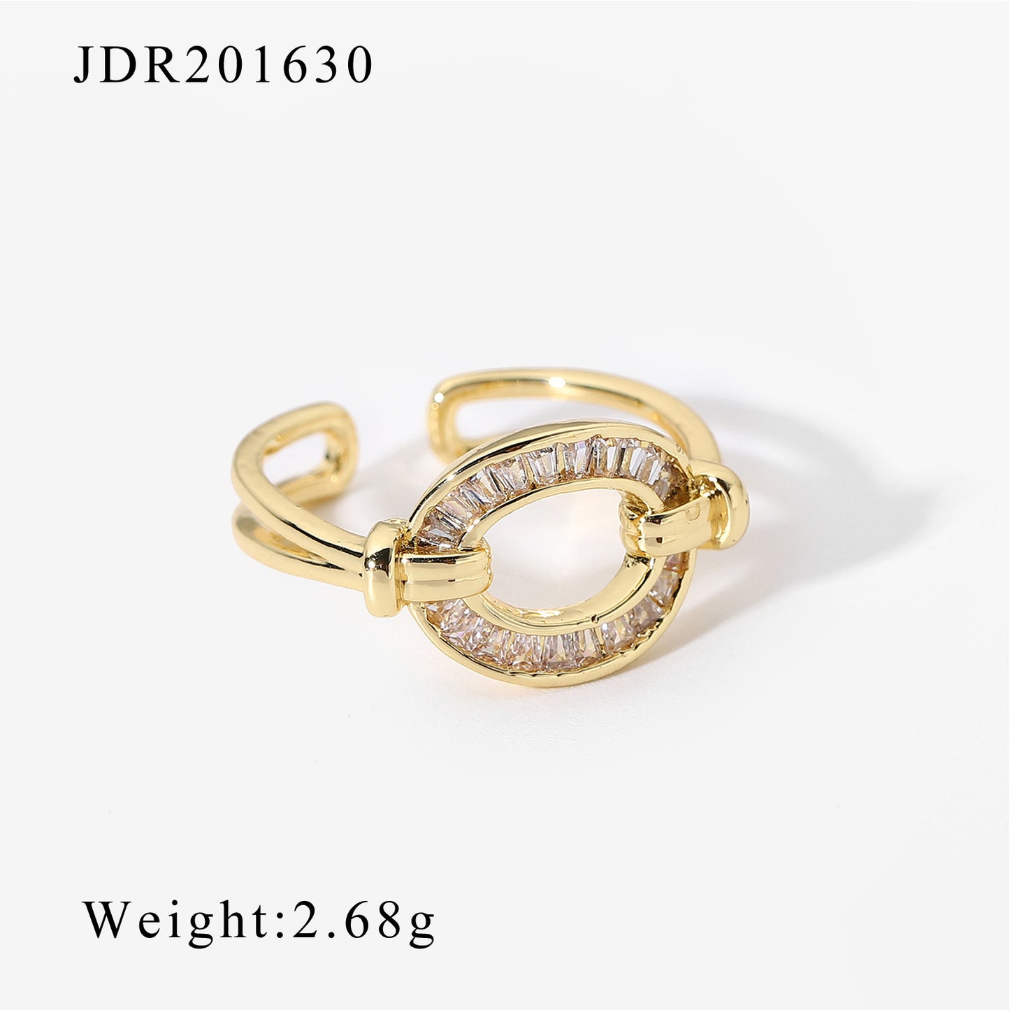 Anello da donna minimalista Boho in rame con intarsio di zirconi, fascia regolabile