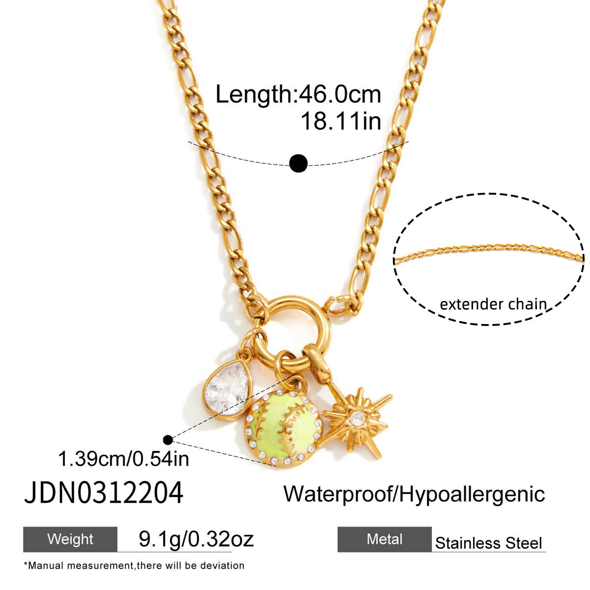 Minimalist Luxury Geometric Drip Oil Titanium Steel Tennis Necklace for Women