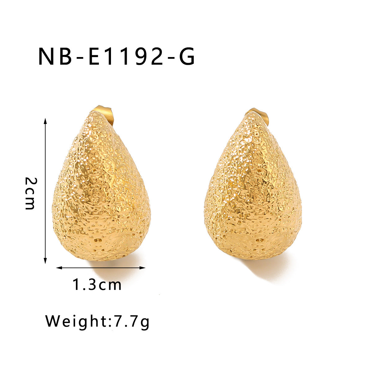 Orecchini ipoallergenici a goccia minimalisti in acciaio inossidabile opaco placcati in oro 18 carati