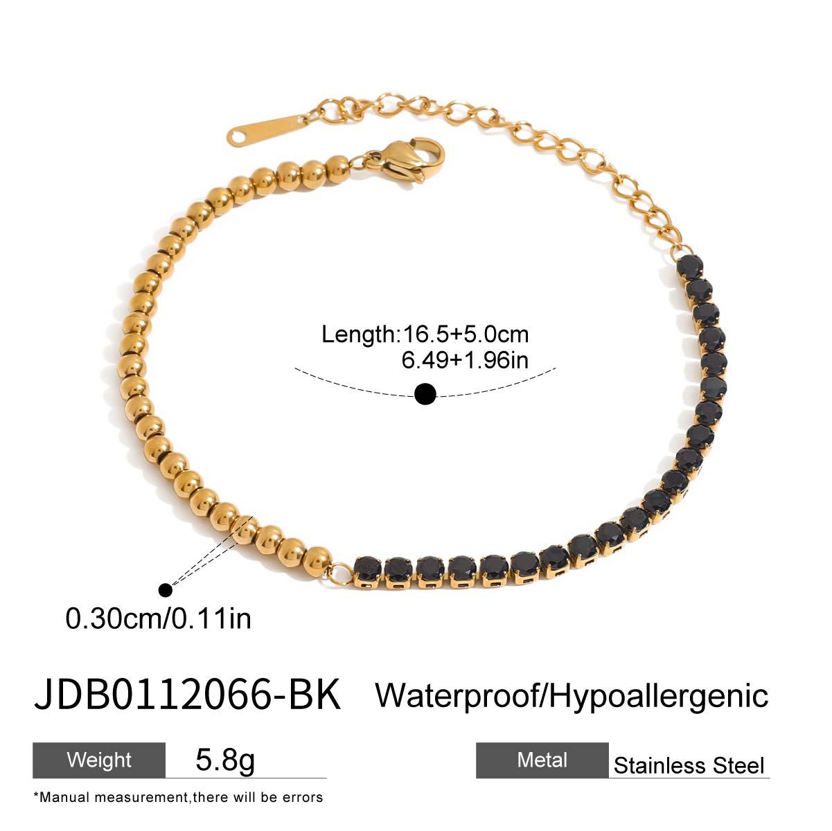 Elegant Minimalist Geometric Stainless Steel Plated Cubic Zirconia Bracelet for Women