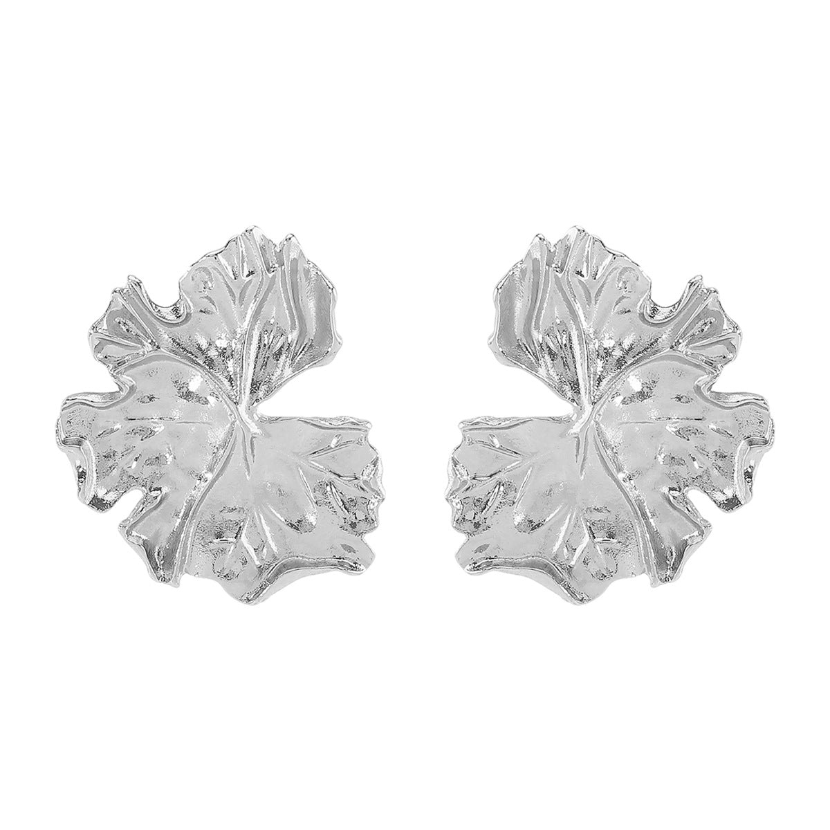 Pendientes de Aleación Florales estilo Ins para Mujer con Diseño de Pétalos Geométricos y Acabado Chapado