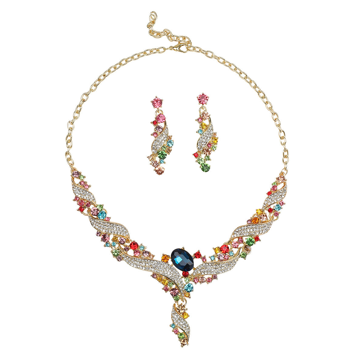 Sweet and Edgy Star Moon Cloud Universe Pendant Necklace Set with Alloy Plated O-Chain and Matching Earrings for Women