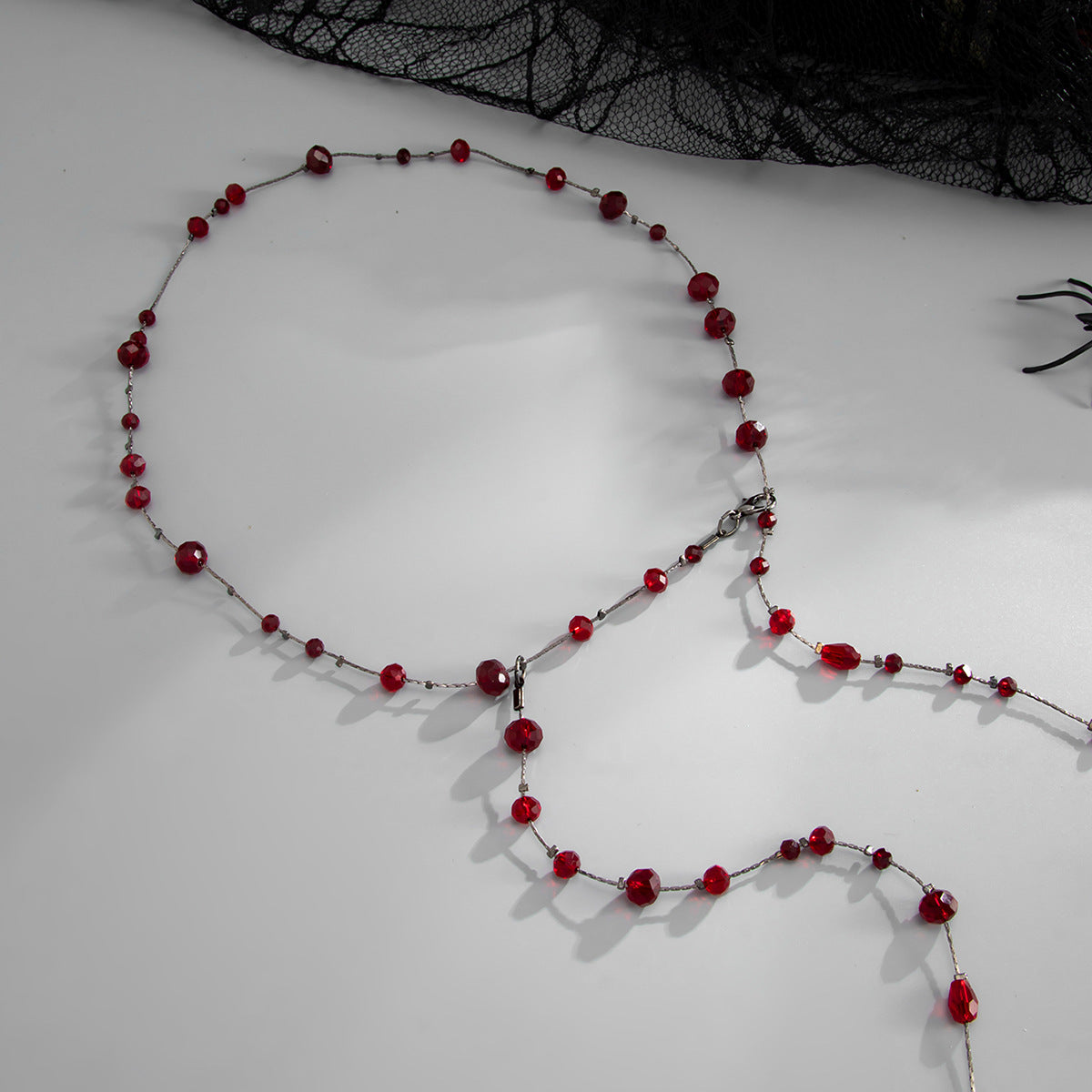 Gothic Crystal Plated Tassel Body Chain for Women