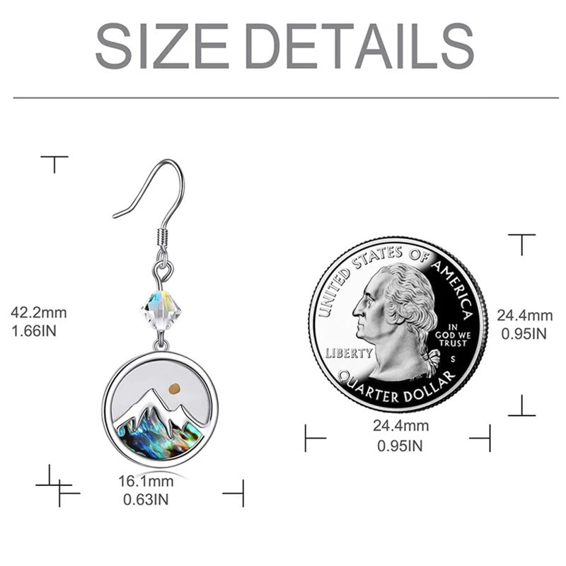 Minimalist Geometric Round Mountain Pendant Earrings in Stainless Steel with Polished Finish and Faith-Inspired Design