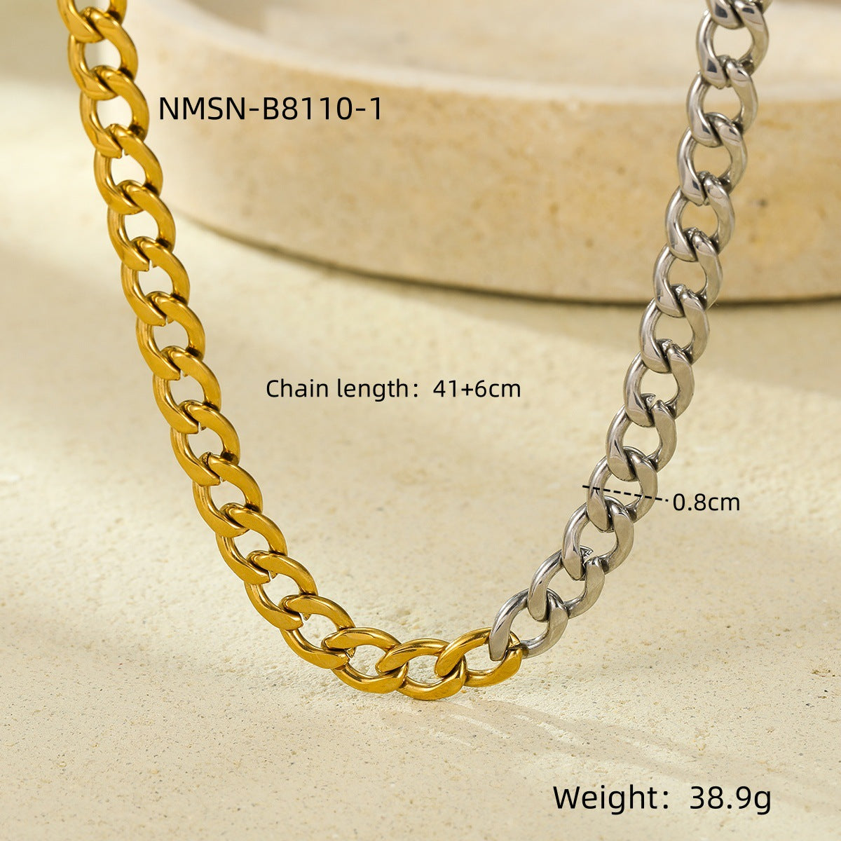 Collar con Colgante Geométrico de Acero Inoxidable con Baño de Oro de 18K para Mujer, Estilo Moderno para la Oficina
