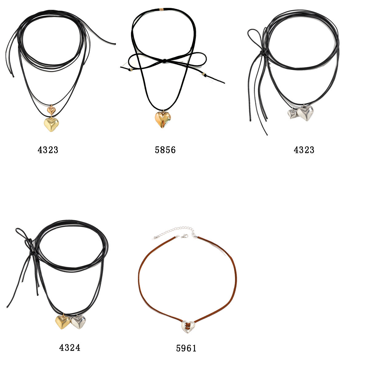 Punk Vintage Heart Resin Alloy Plated Choker Necklace for Women