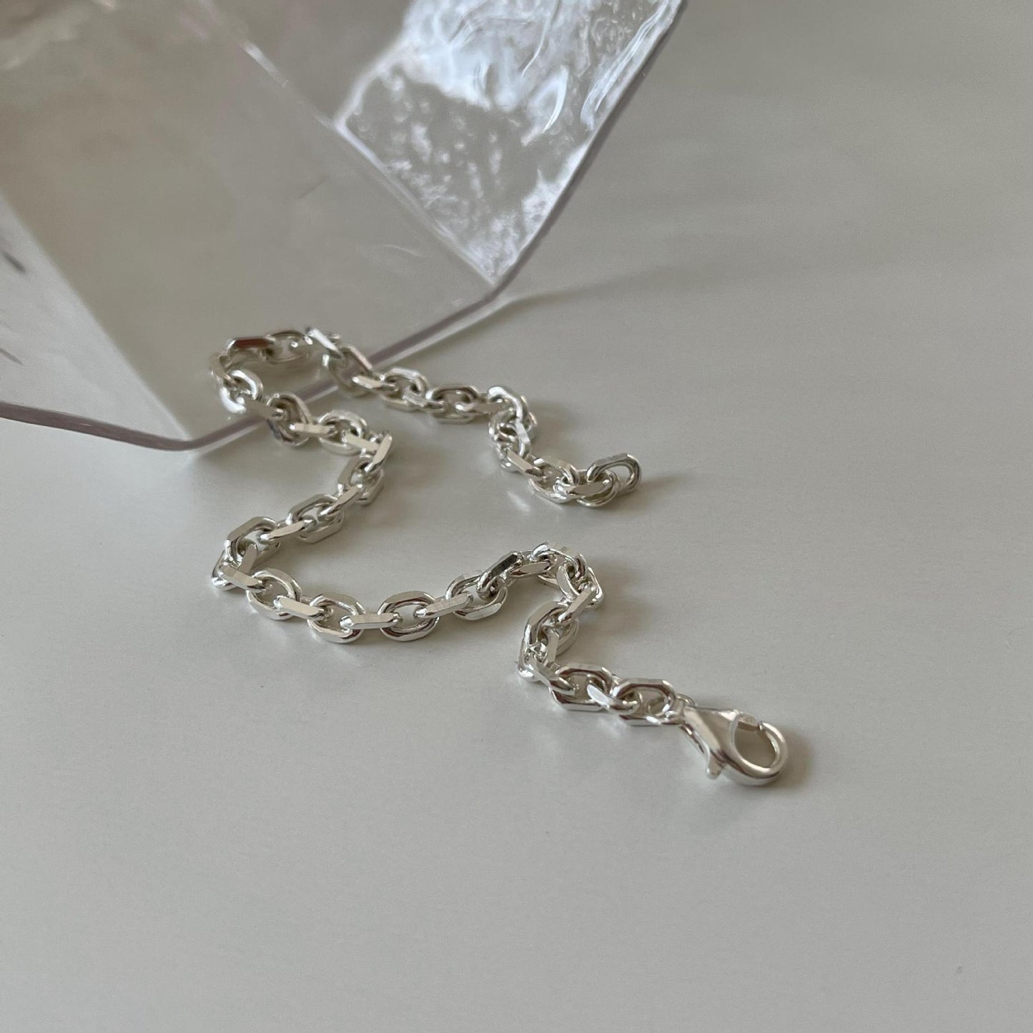 Natural Fresh Sweet Star-Shaped S925 Sterling Silver Plated Bracelet with Link Chain