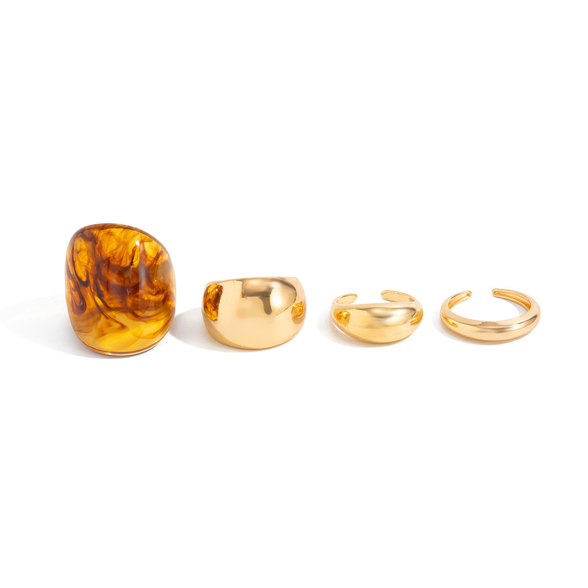 Vintage Geometric Cross Resin Plated Ring for Women