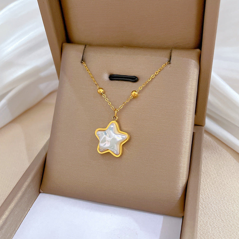 Collar Minimalista de Acero de Titanio Geométrico con Dije de Acero Inoxidable 304 Bañado para Unisex