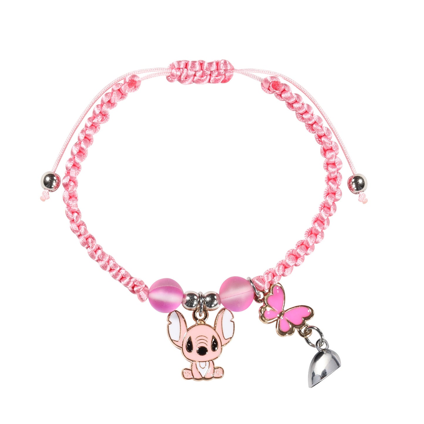 Sweet Cartoon Heart Stitch Magnetic Braided Bracelet Set Unisex