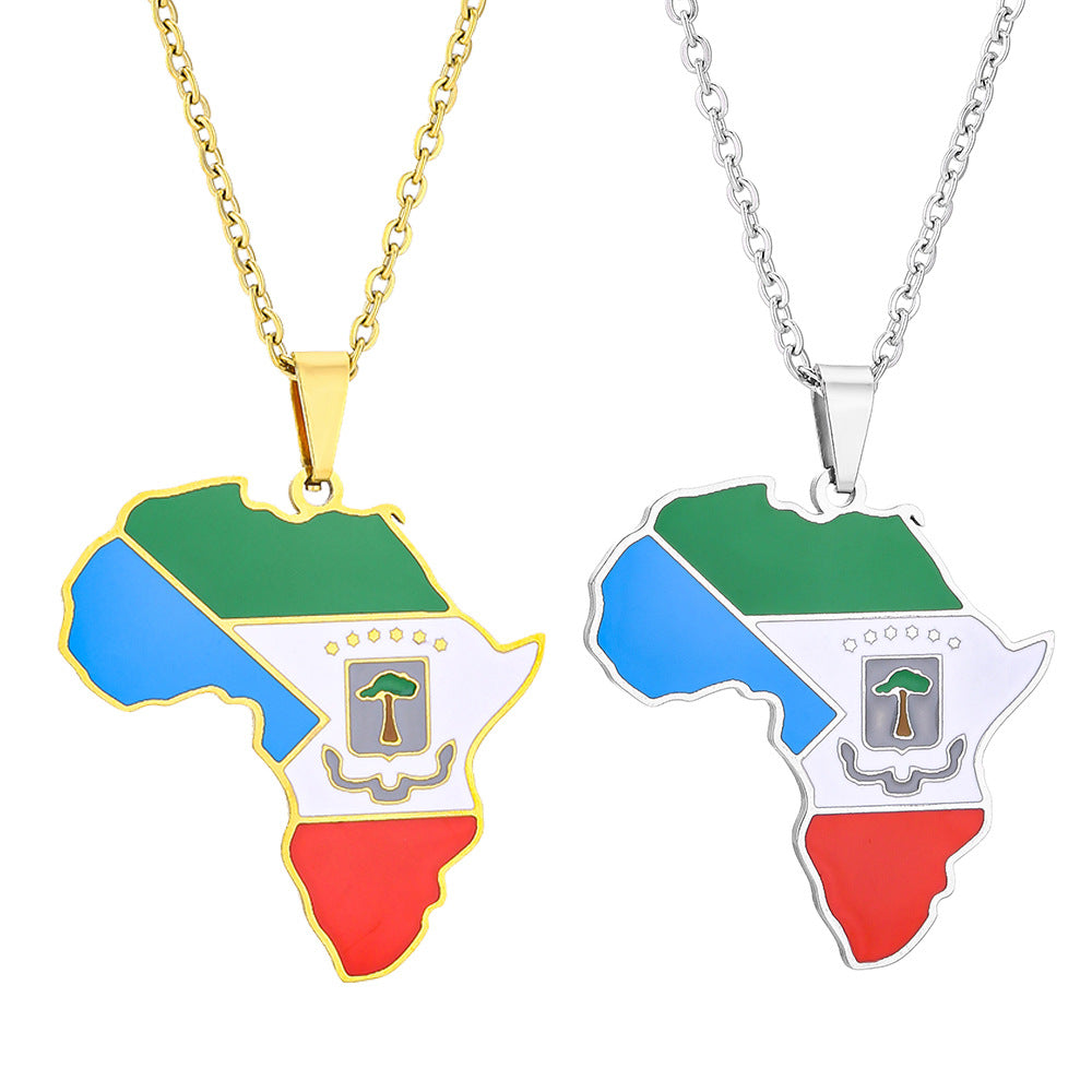 Collana Pendente Geometrica Minimalista in Acciaio Inossidabile Smaltato con Catena a O Unisex