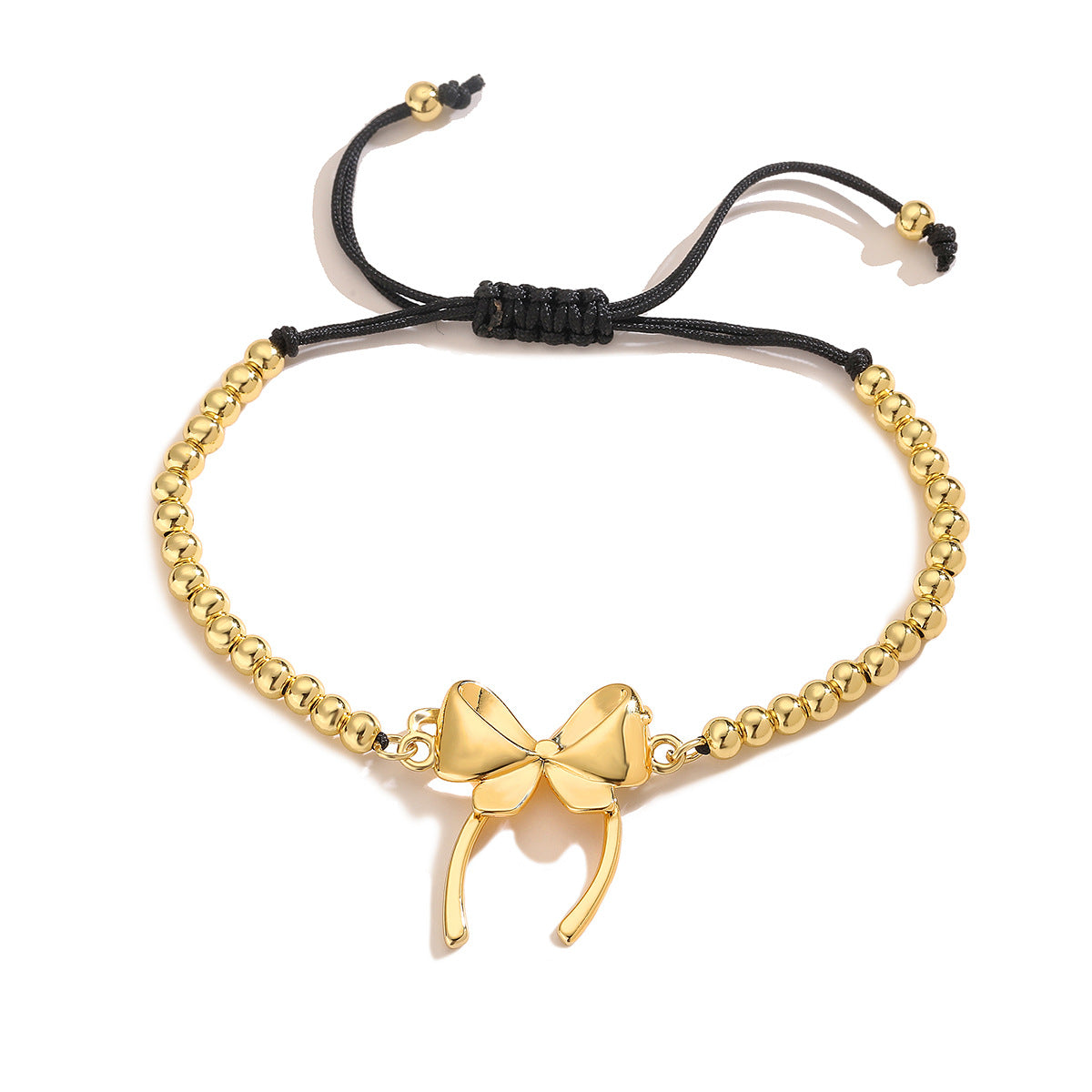 Minimalist Bowknot Shaped Copper Bracelet with Micro-Paved Zirconia for Women