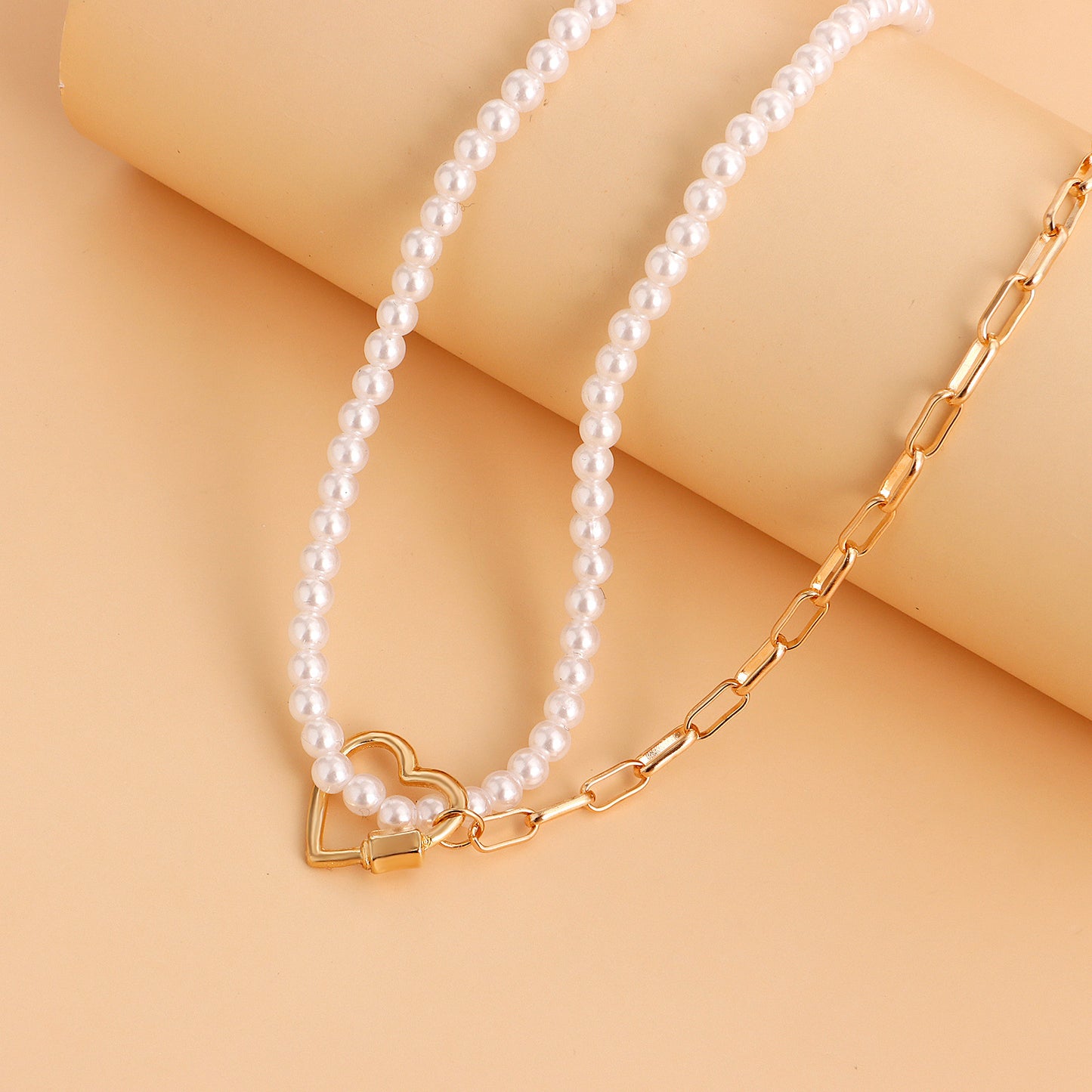 Minimalist Hollow Heart Pendant Necklace for Women Alloy with Plated Finish Snake Chain Style