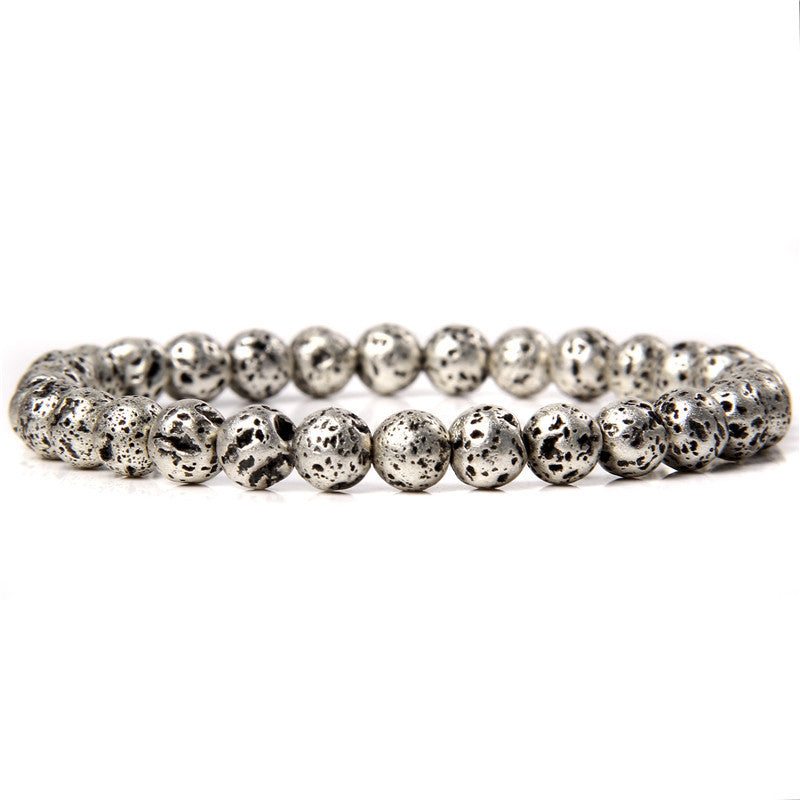 Sweet Natural Gemstone Round Beaded Stretch Bracelet Unisex