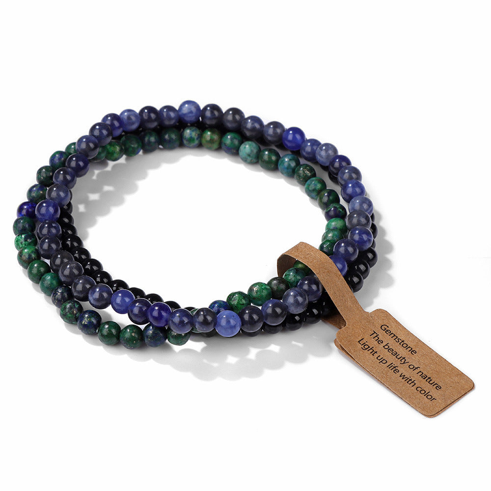 Vintage Geometric Agate Beaded Bracelet Unisex Natural Stone Jewelry