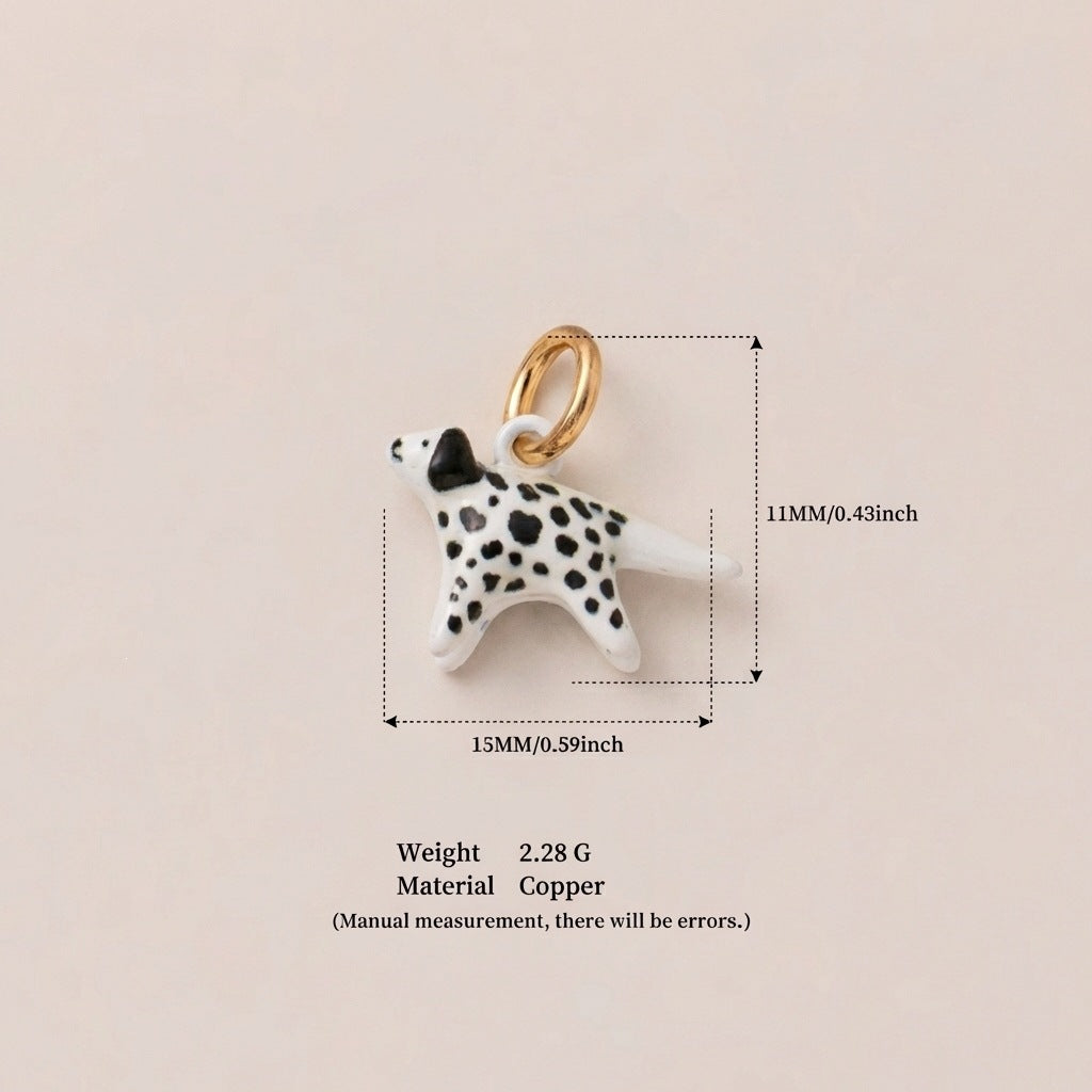 Minimalist Colorful Animal Drip Oil Plated Brass Shoe Charm Pendant