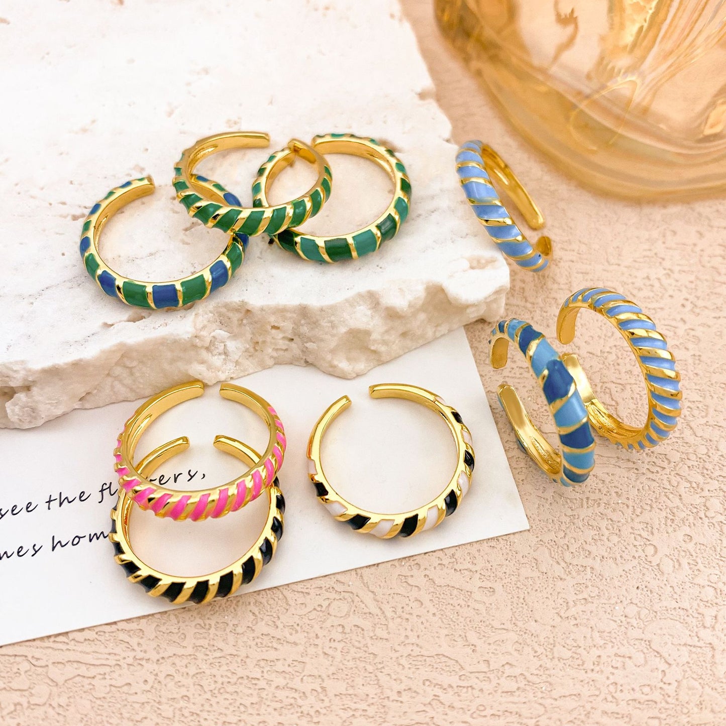 Minimalist Luxury Geometric Open Ring Alloy Gold Plated Women's Jewelry