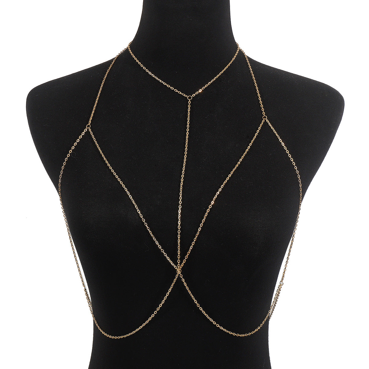 Cadena Corporal Geométrica Minimalista para Mujer con Cadena Fina de Hierro Chapado