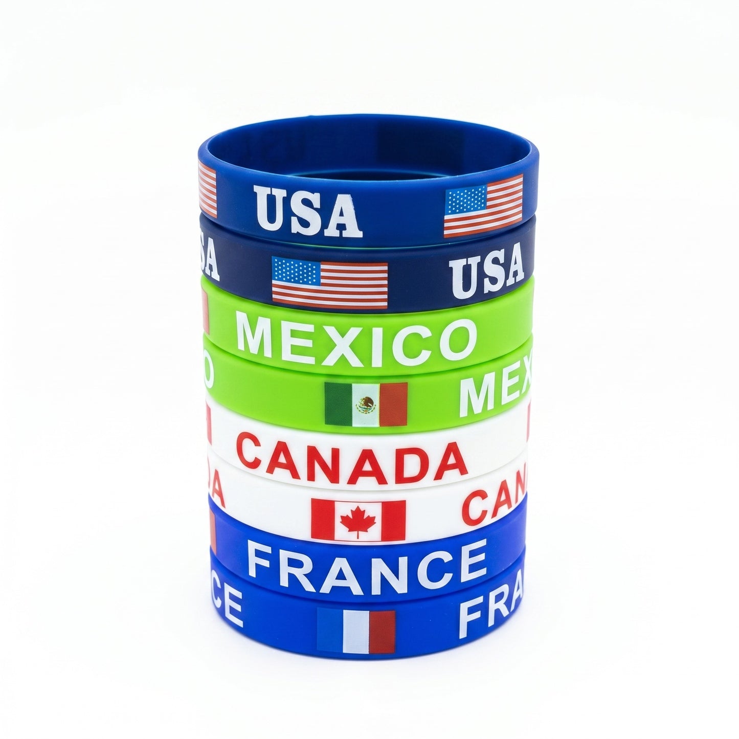 Minimalist Round Resin Bracelet with Printed Flag Design Unisex Wristband