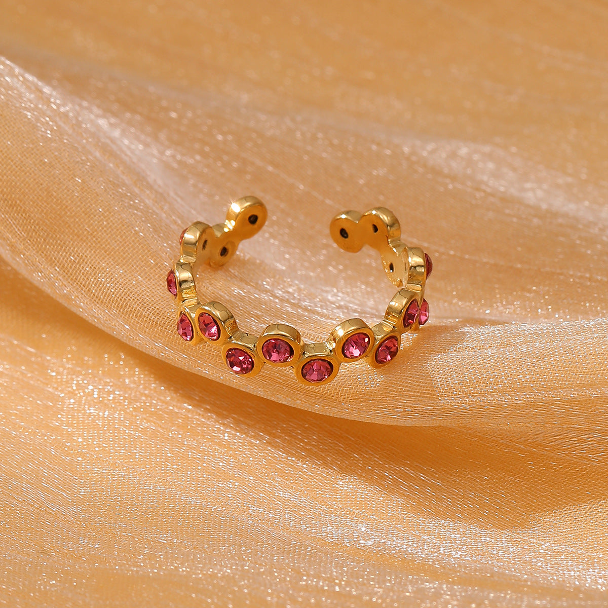 Anillo de Lujo Minimalista de Acero de Titanio con Diseño Circular Geométrico para Mujer, Banda de Moda de Acero Inoxidable Galvanizado