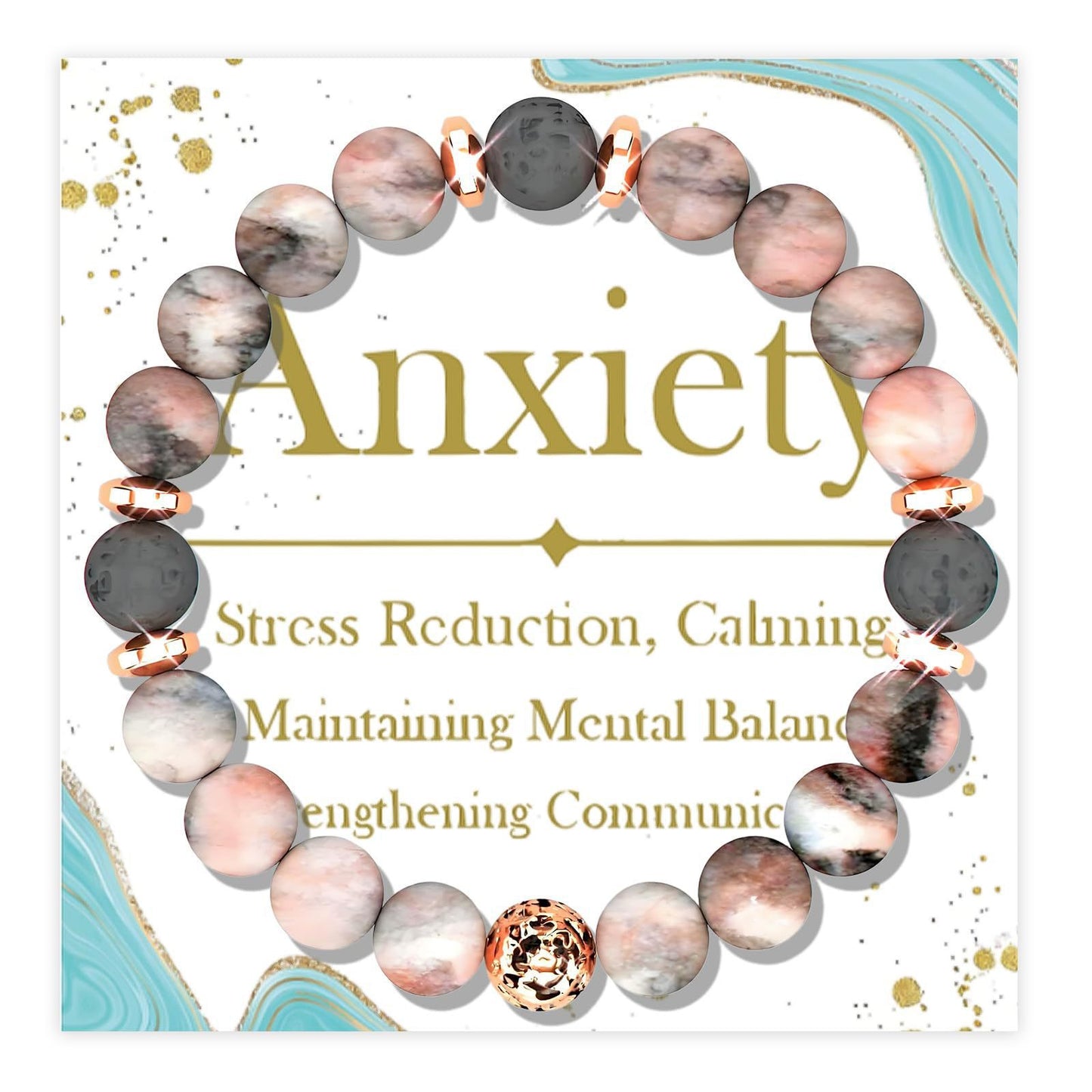 Minimalist Gold Plated Round Agate Beaded Bracelet for Women