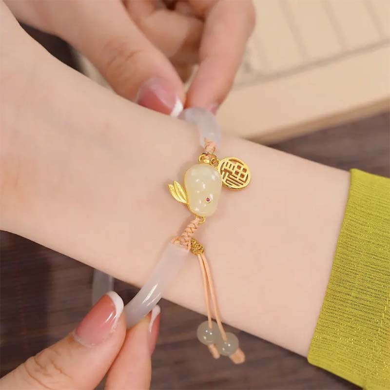 Bracciale da donna in resina a forma di coniglio, stile lussuoso, con finitura placcata, accessorio alla moda per l'ufficio